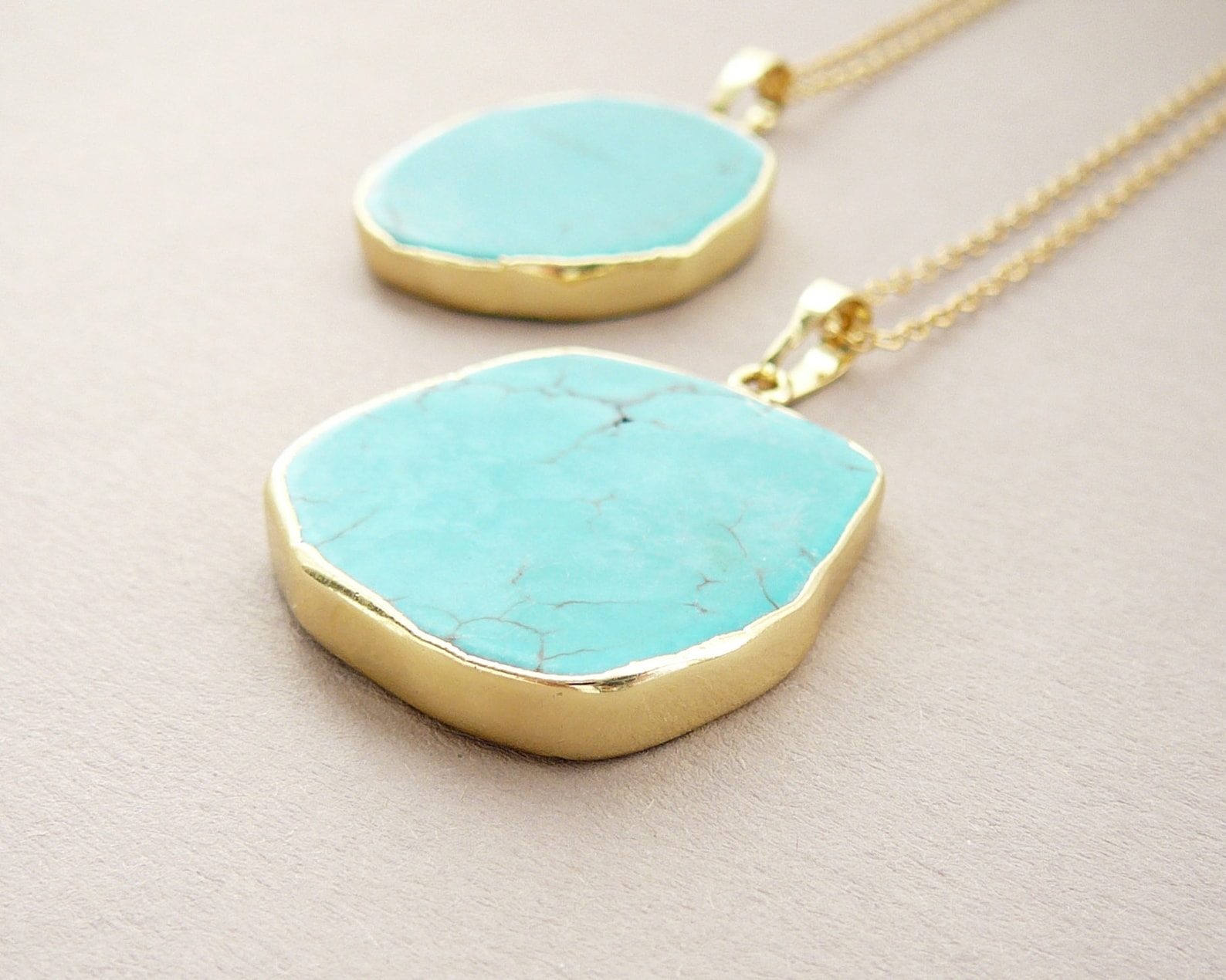 YG - MARQUISE STONE BLUE & EARTH TONES - NECKLACE main image 1