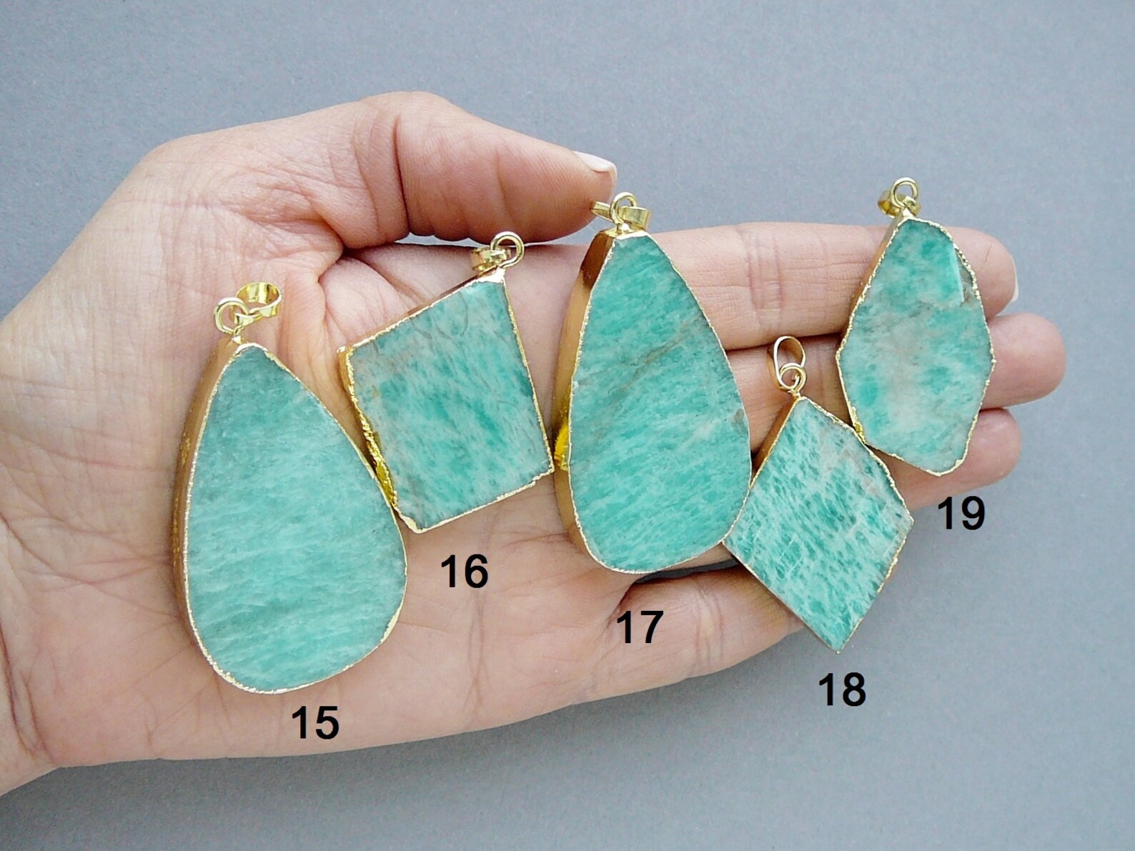 Amazonite Necklace Amazonite Pendant Gift for Women Gemstone Etsy