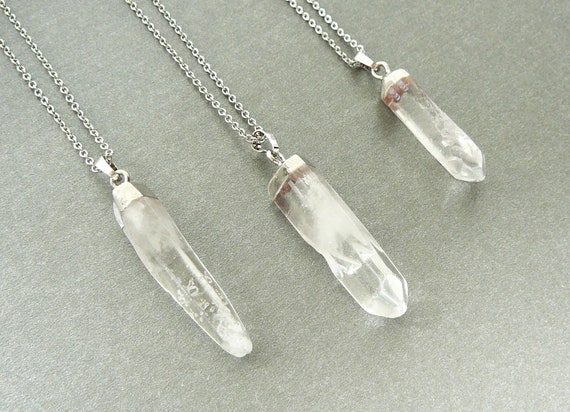 Quartz Crystal Point Raw Stone Necklace Quartz Crystal Point Raw Stone Necklace