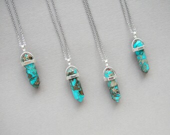 Jasper Necklace Blue Jasper Pendant Necklace for Man Womens Long Blue Regalite Necklaces Sea Sediment Jasper Necklace Crystal Jewelry Gift
