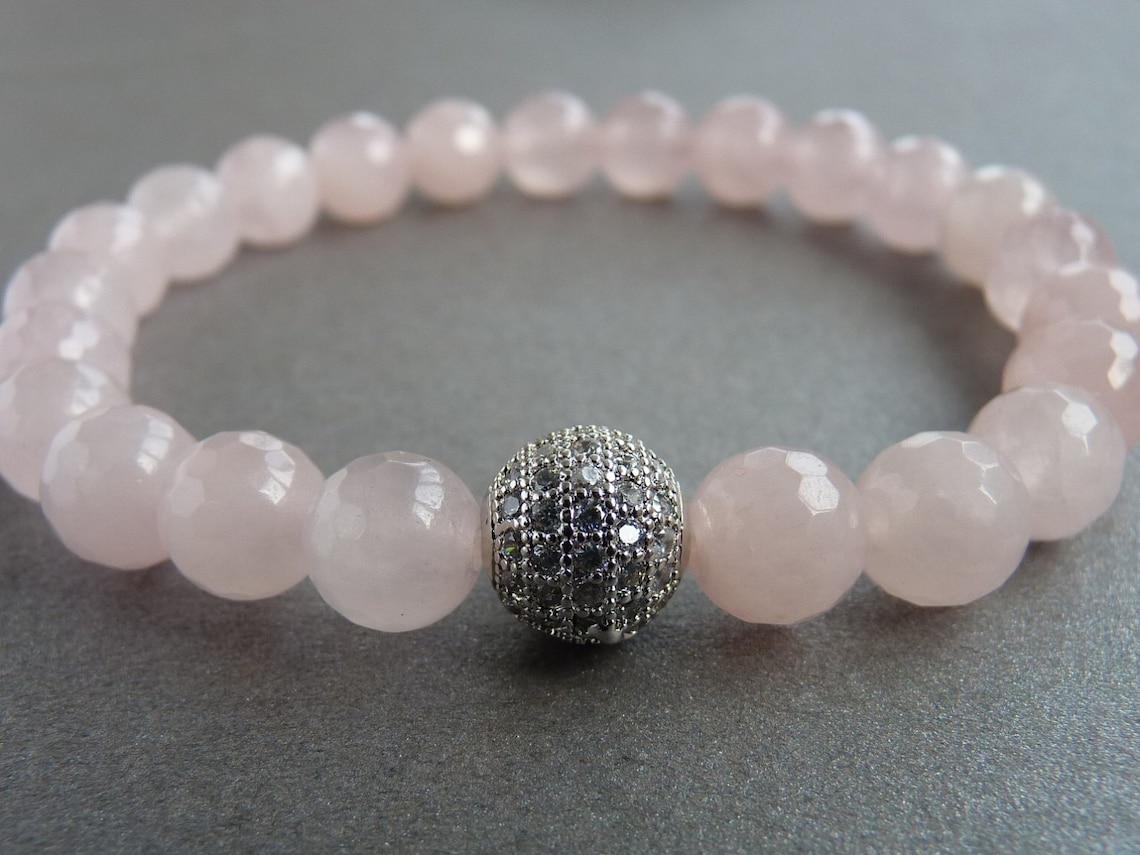 Rose Quartz Bracelet for Women Gift Bracelet for Her Natural Etsy