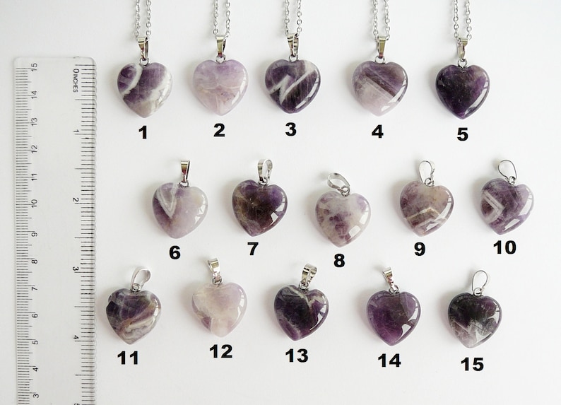 Amethyst Heart Necklace Natural Amethyst Pendant Healing Crystal Necklaces for women Purple Crystal Jewelry Amethyst Stone Chakra Necklace