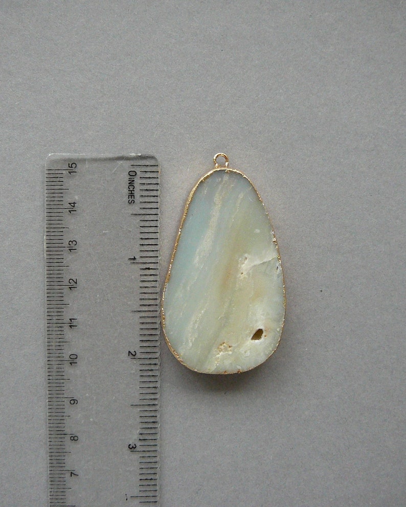 Handmade Amazonite Gemstone Pendant Necklace - 2.09 Inch Natural Blue Stone