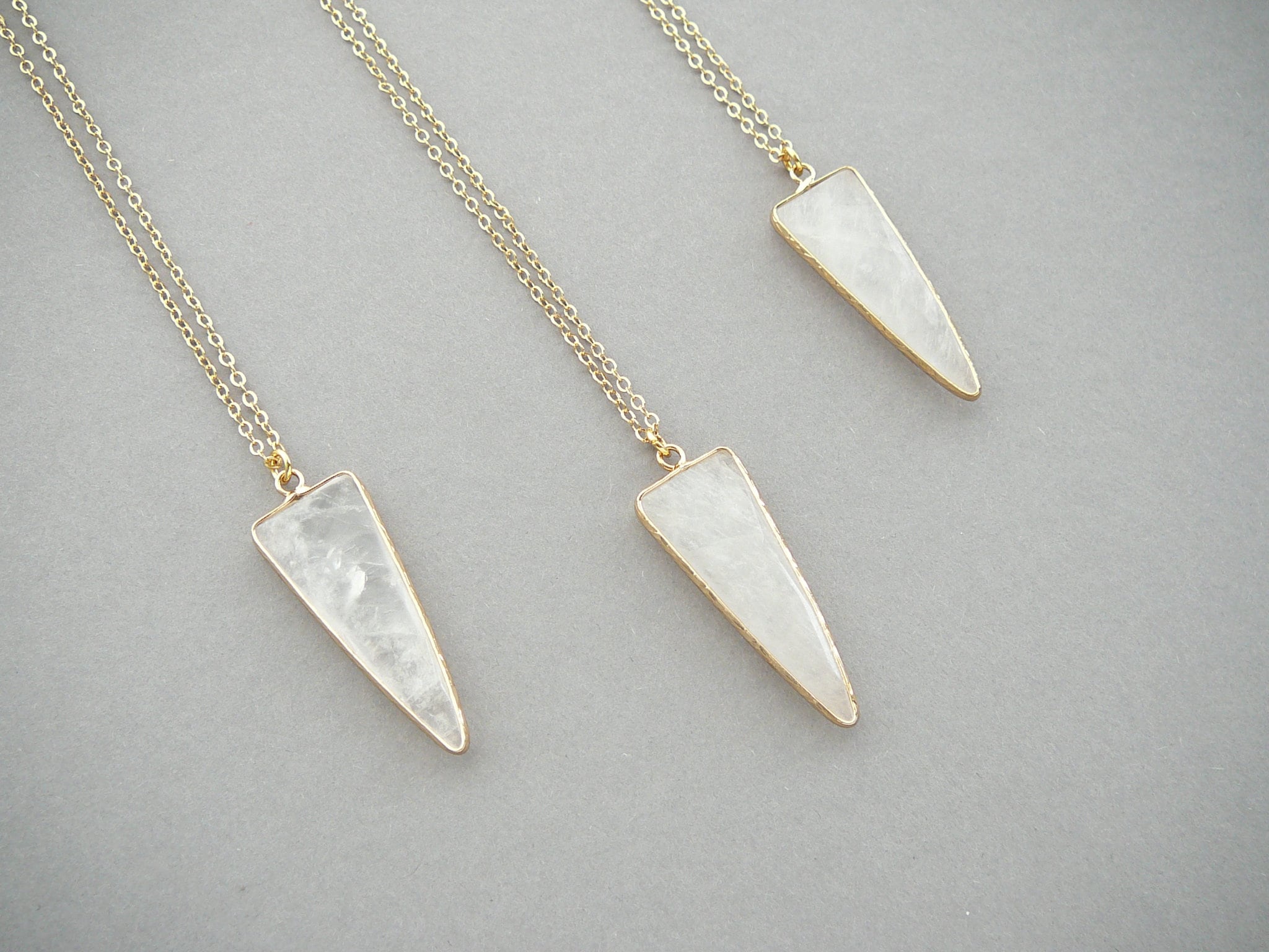 Triangle quartz necklace Clearance