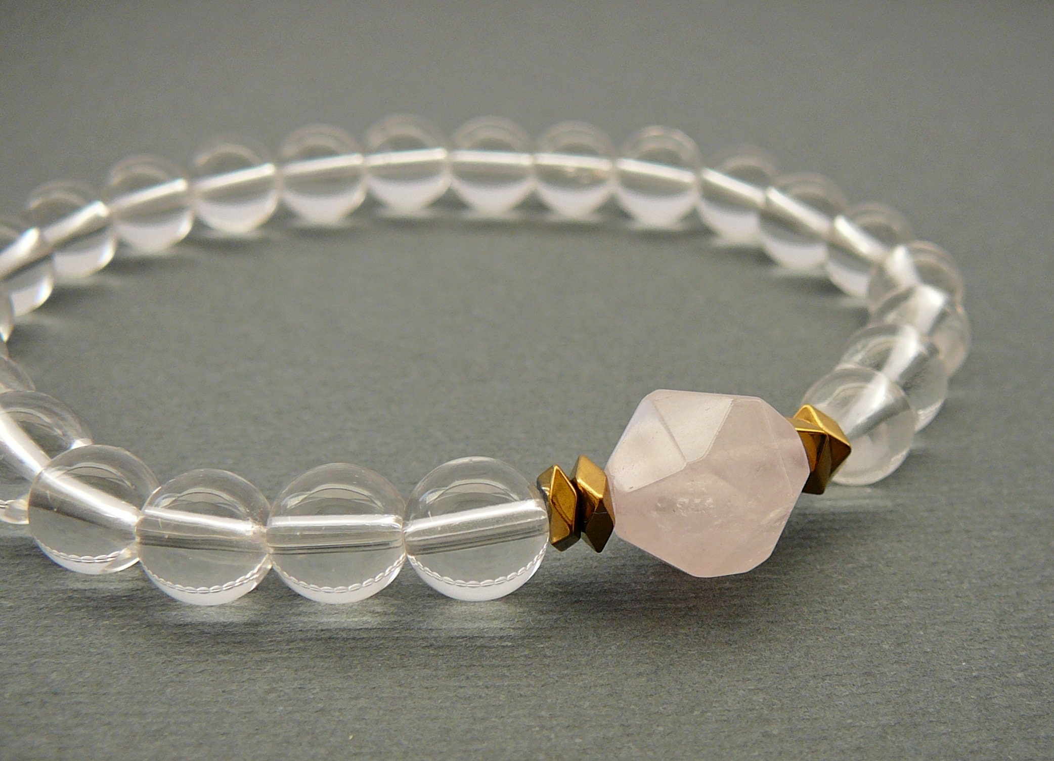 Bergkristall klar Schlüsselanhänger Armband von Made wie vorgesehen Bergkristall klar Schlüsselanhänger Armband von Made wie vorgesehen