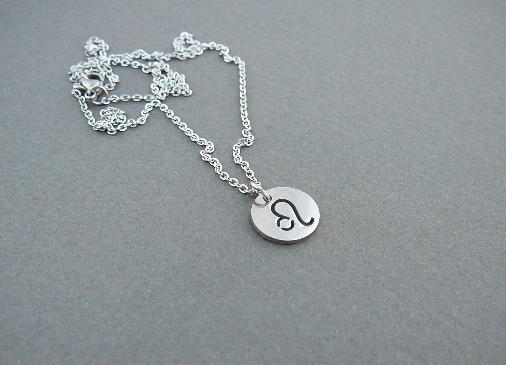 Leo Necklace Silver Coin Zodiac 