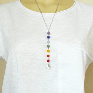 7 Chackra Necklace Yoga necklace rainbow Necklace heal crystals necklace balance Y necklace for women Gemstone Chackra beads Necklace