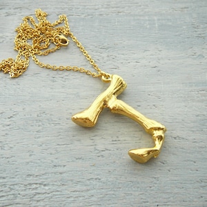 Collar con letras de bambú, collar con inicial grande para mujer, regalo para novia, colgante de bambú dorado, collares con nombre, joyas personalizadas para ella