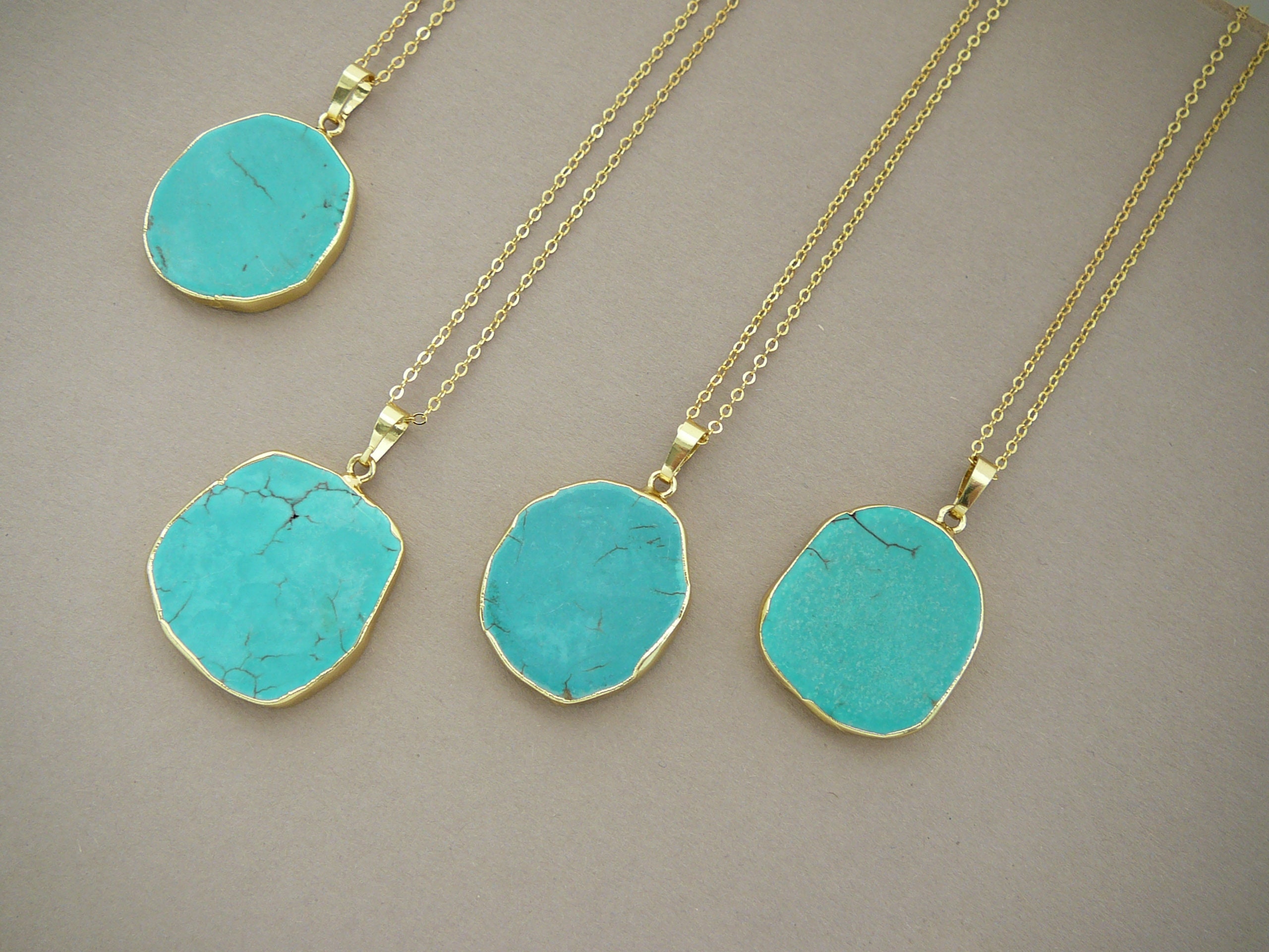 YG - MARQUISE STONE BLUE & EARTH TONES - NECKLACE
