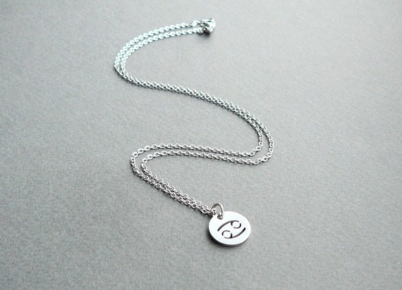 Cancer Necklace Silver Mens Womens Birthday Gift Zodiac Signs Horoscope Jewelry for Man Woman Astrology Necklace Zodiac Silver Coin Necklace Etsy