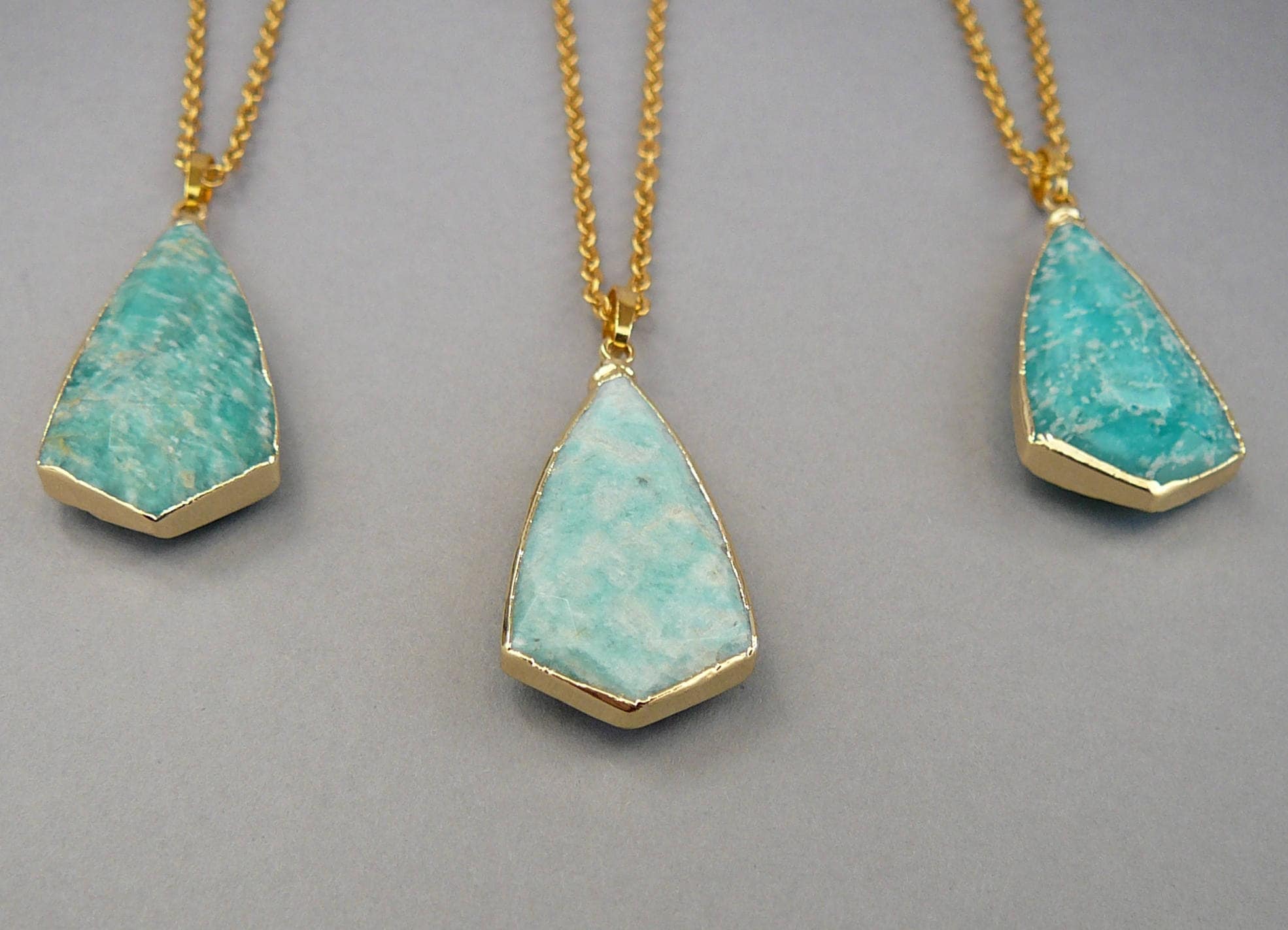 Amazonite Necklace Gemstone Necklace Womens Gift Long Stone | Etsy