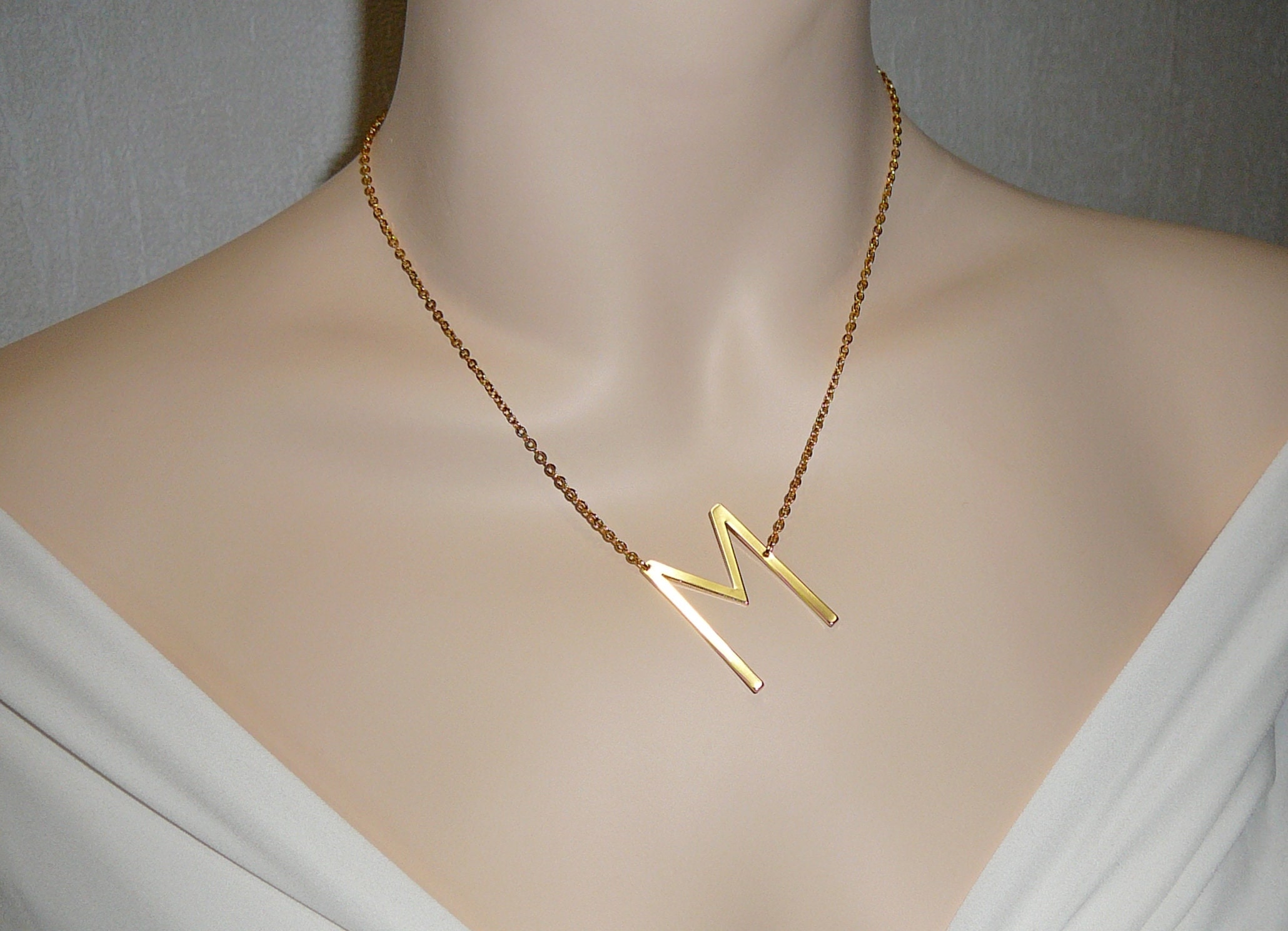 Initial necklace deals large