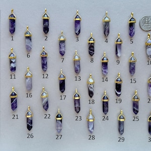 Natural Amethyst Gold Necklace, Amethyst Pendant, Long Necklace, Healing Crystal Necklace, Gift for Women and Man, Purple Stone Jewelry image 6
