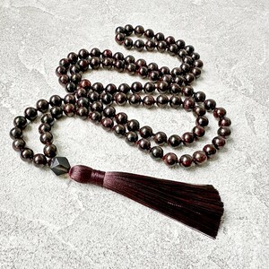 Garnet Mala Necklace, Garnet Mala 108, Long Tassel Necklace, Buddhist Mala Prayer Beads, Meditation Necklace, Yoga Jewelry Gift for Men image 2