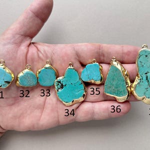 Turquoise Pendant Necklace, Blue Necklace, Gift for Women, Gemstone Necklace, Girlfriend gift, Stone Pendant, Turquoise Necklace for women image 9