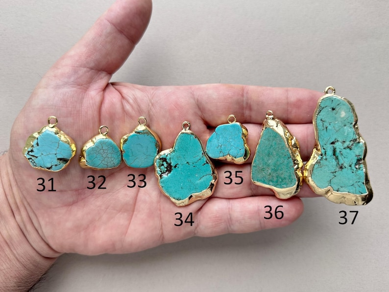 Turquoise Pendant Necklace, Blue Necklace, Gift for Women, Gemstone Necklace, Girlfriend gift, Stone Pendant, Turquoise Necklace for women image 9