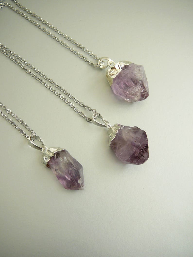 Amethyst Necklace Genuine Amethyst pendant Healing Crystal Etsy