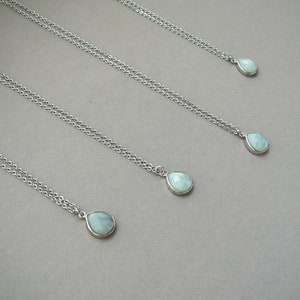 Aquamarine Necklace, March Birthstone Necklace, Blue Necklace, Crystal Necklace, Aquamarine Pendant, Blue Gemstone Necklace for Women Gift