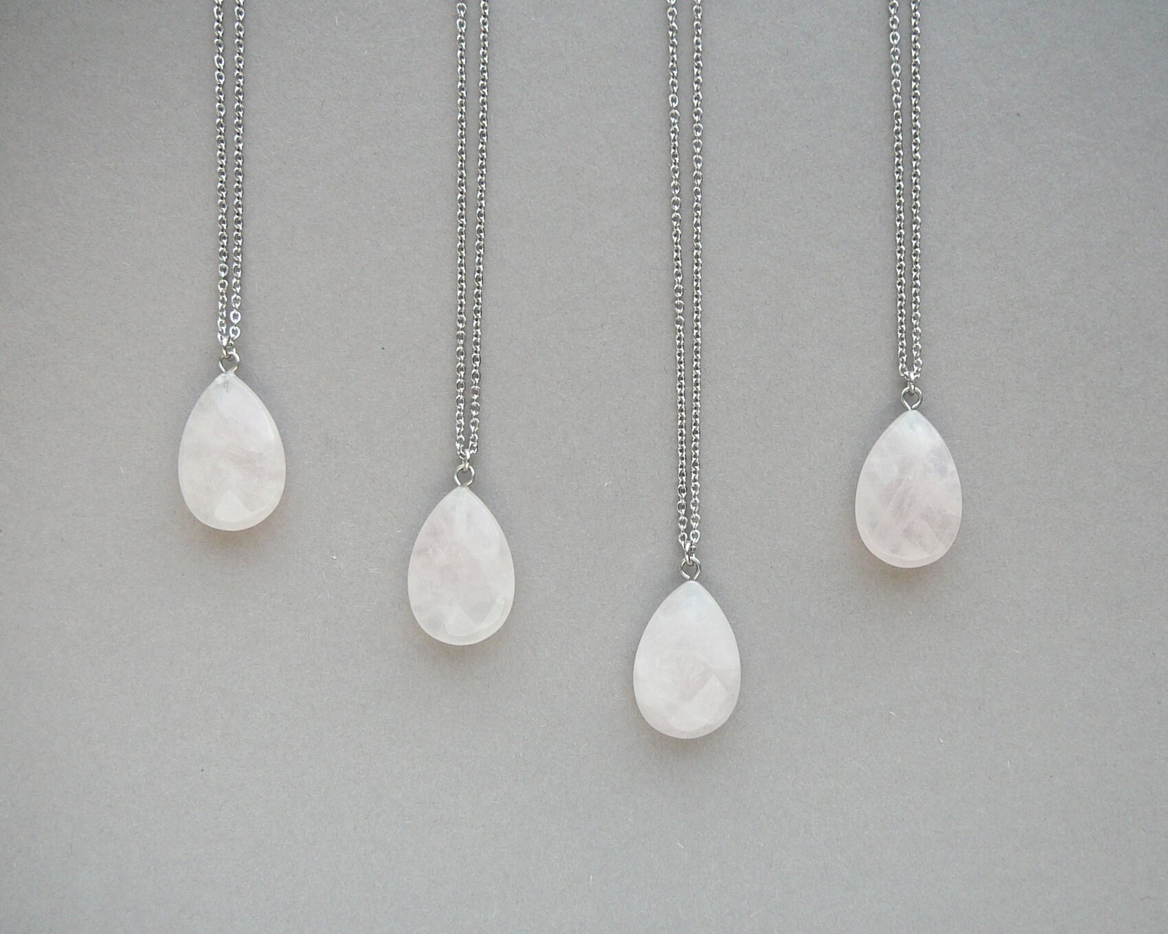 Rose Quartz Crystal Necklace Drop Rose Quartz Pendant Natural Etsy