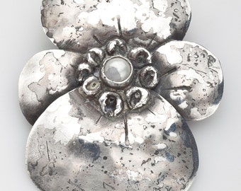Mary Gage Pansy Sterling Brooch Signed