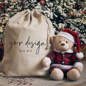 Santa sack christmas mock up image, present bag mock up Digital Image Only PNG and JPG