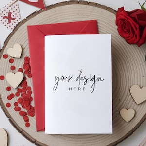 Valentinstag Karte Mock up, Liebeskarte für Frau Mann 5x7 Grußkarten Mock up / Digital Download für Ihr Unternehmen