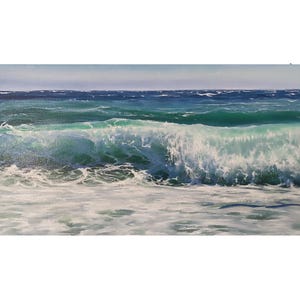 Ocean Wave Seascape Painting – Realistic Marine Oil Art for Beach Home Decor