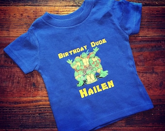 Custom Ninja Turtle Birthday Shirt