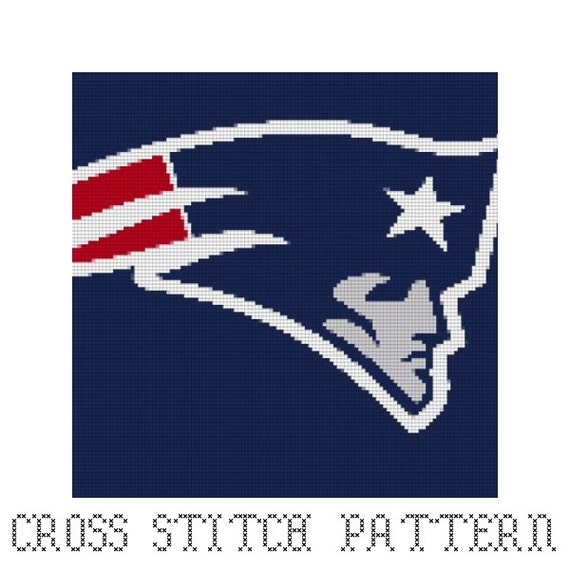 New England Patriots Football Cross Stitch Pattern Sports Etsy