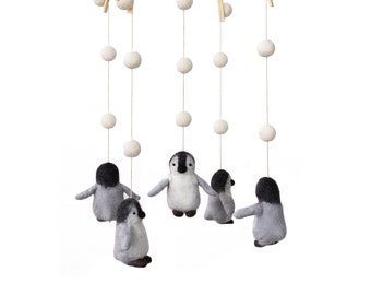 PENGUIN,Penguin,Penguin mobile,Penguin decor, felt mobile,Baby penguin, nursery,baby room, penguin nursery, kids room