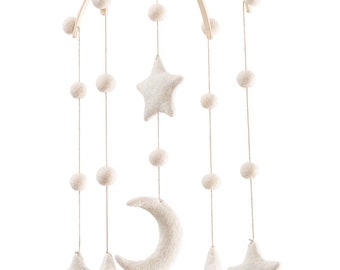 Star- Star mobile - Star - Moon , Star and moon - space nursery -Scandinavian-nursery decor- baby mobile