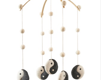 Yin Yan ,  Black and White , baby mobile , Nursery decor ,