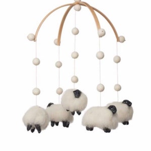 Sheep mobile Black sheep-Black sheep mobile-Nursery decor Baby mobile Lamb mobile Sheep mobile Scandinavian nursery farm image 6