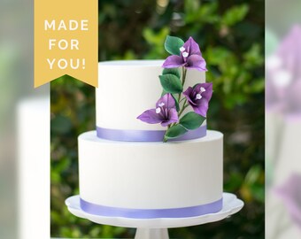 Dark Purple Bougainvillea Sugar Flowers, wedding cake topper, tropical wedding, birthday cake decor, gumpaste