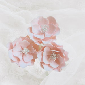 Blush Open Rose Sugar Flower Cake Topper White