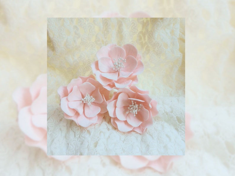 Blush Open Rose Sugar Flower Cake Topper image 8