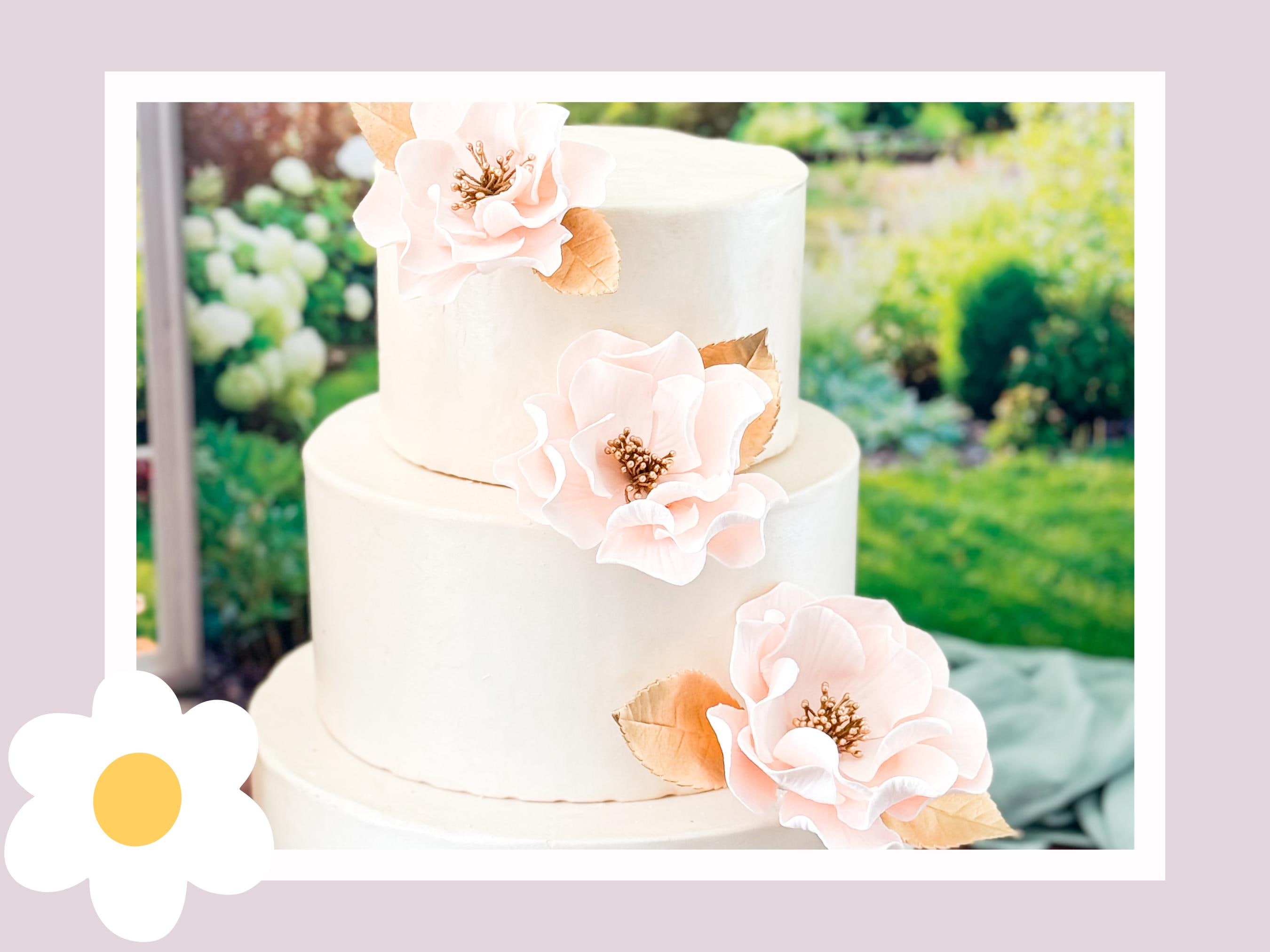Blushing Bride Cake Flowers