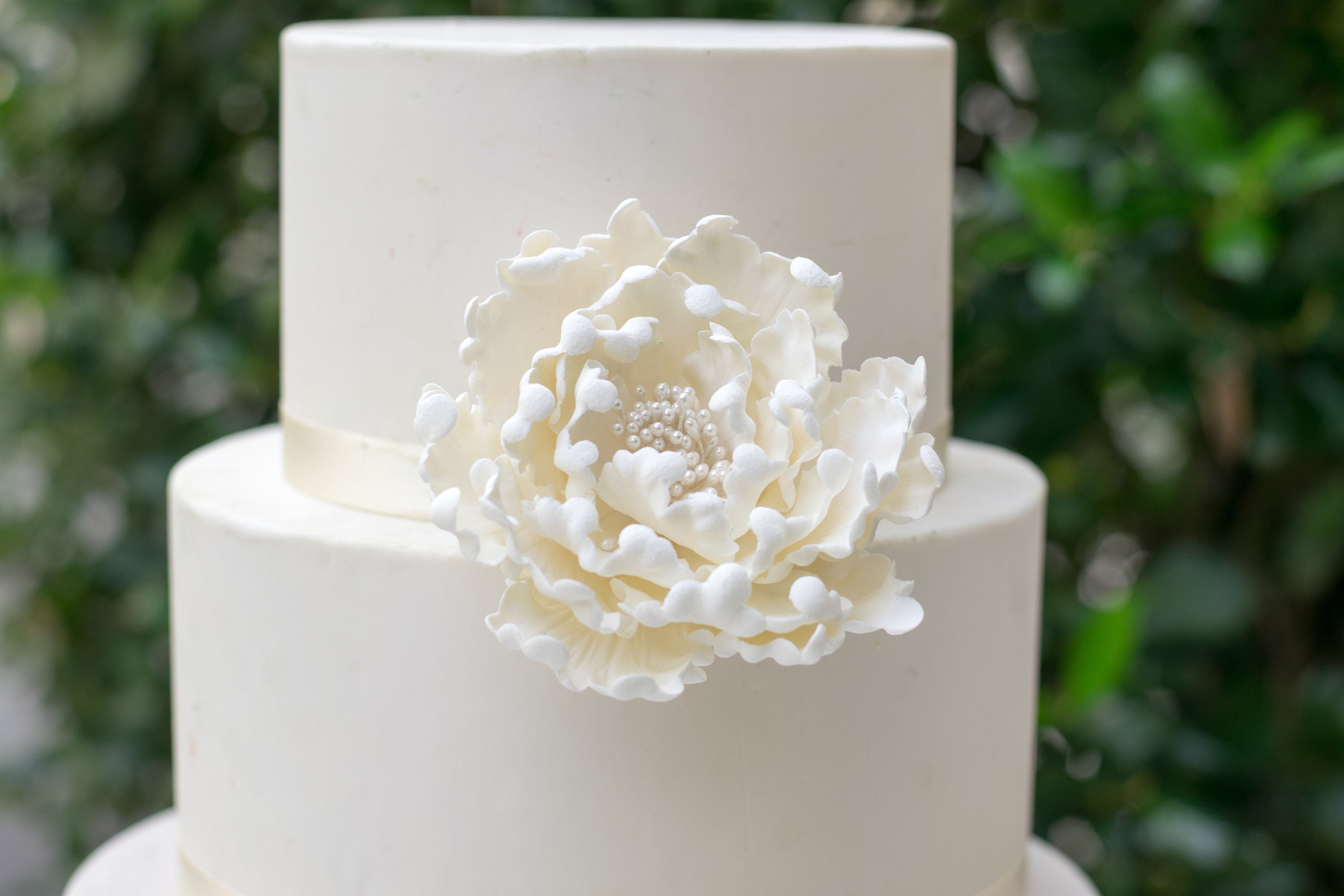 4 Off White Peony Sugar Flower Unique Wedding Cake Topper