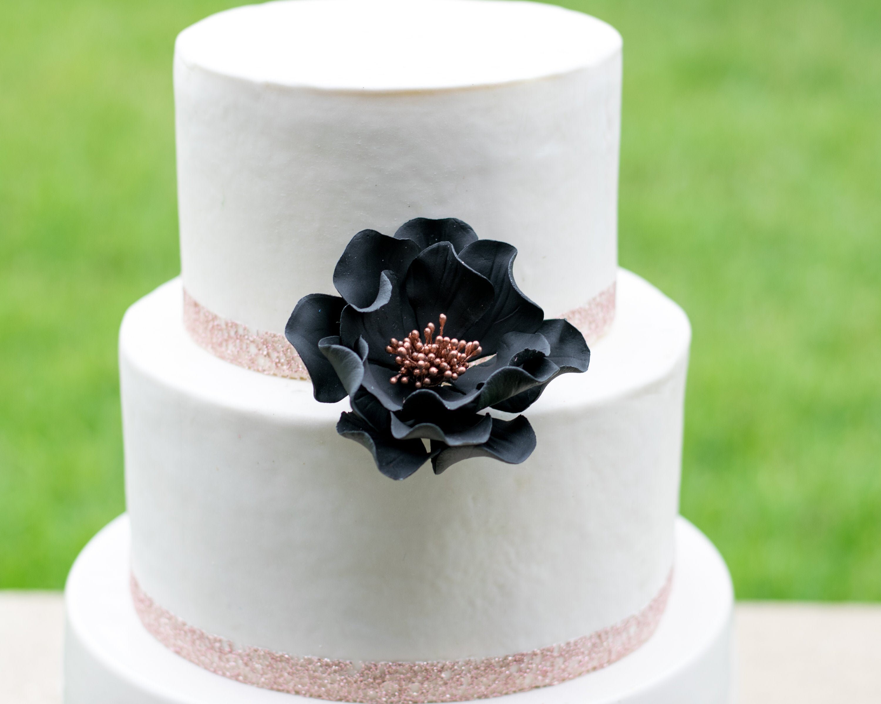 black and rose gold flowers