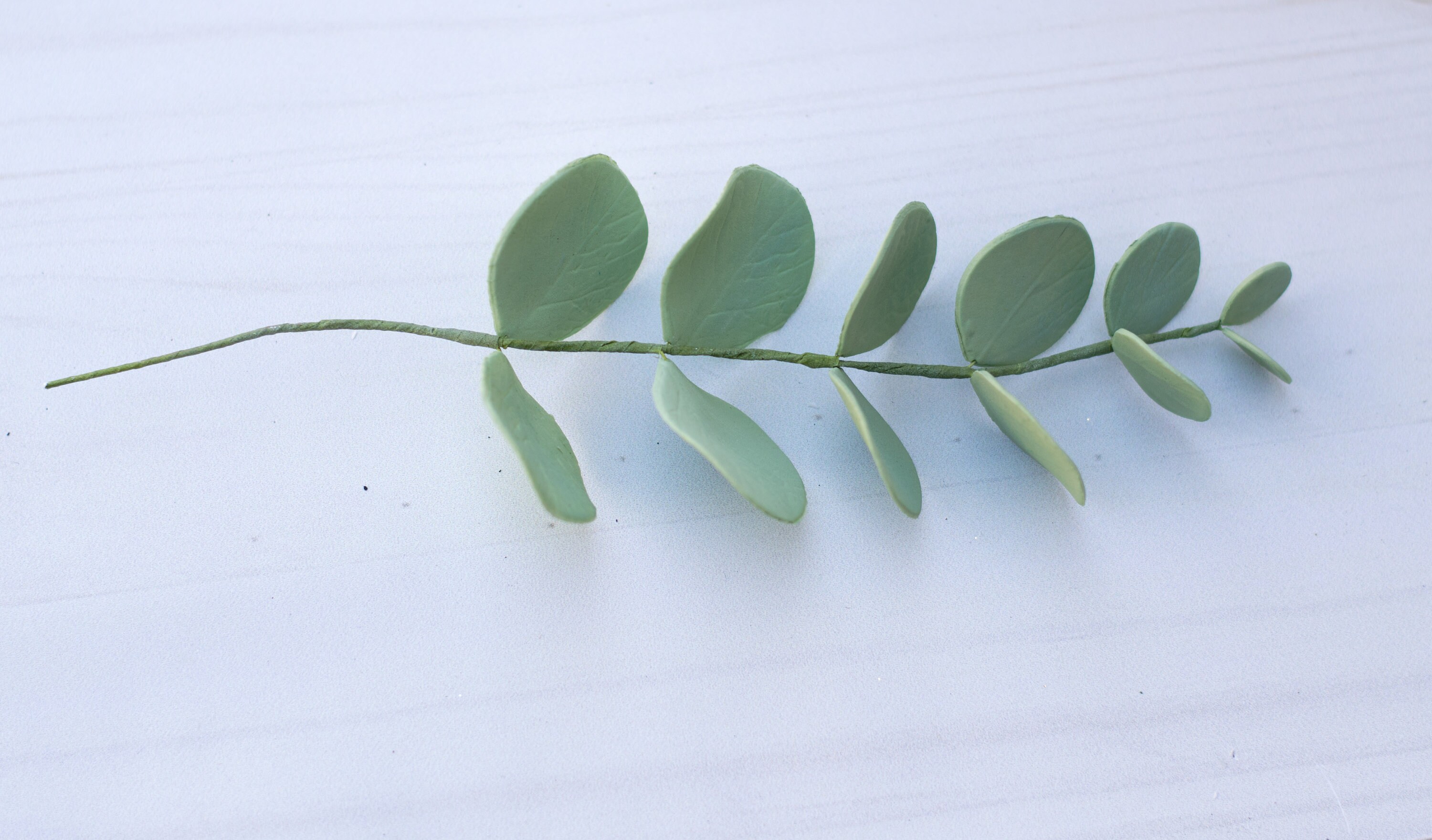 Eucalyptus Leaf Spray 6 Light Green Sugar Flower Wedding Cake Topper