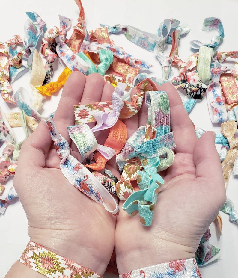 BULK HAIR TIES / Wholesale Elastic Hair Ties / Print Solid Etsy