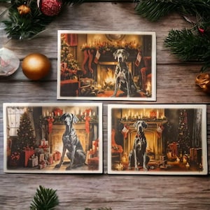 Deutsche Dogge Postkarten - Weihnachtspostkarten - Hundepostkarten - Die Hundeliebhaberkarte - Weihnachtsfeierkarte - Deutsche Doggengeschenke -Postkarten
