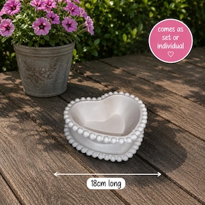 Peignez votre propre poterie-Peinture sur poterie-Idées cadeaux-Poterie pour la Saint-Valentin-Poterie pour les couples-Porte-objets et pot de fleurs en forme de coeur-Ensemble de poterie-Police à bulles