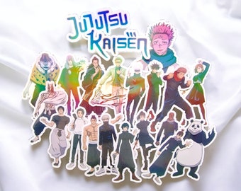 Ensemble d'autocollants holographiques découpés Jujutsu Kaisen - Stickers Anime - Sticker pour ordinateur portable - Sticker pour téléphone - Amateur de stickers - Amateur d'Anime