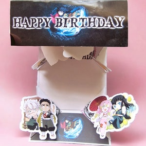 Carte d'anniversaire pop-up tueur de démons - carte d'anniversaire d'anime - amoureux d'anime - carte de joyeux anniversaire - idée cadeau pour amateur d'anime - Kimetsu No Yaiba