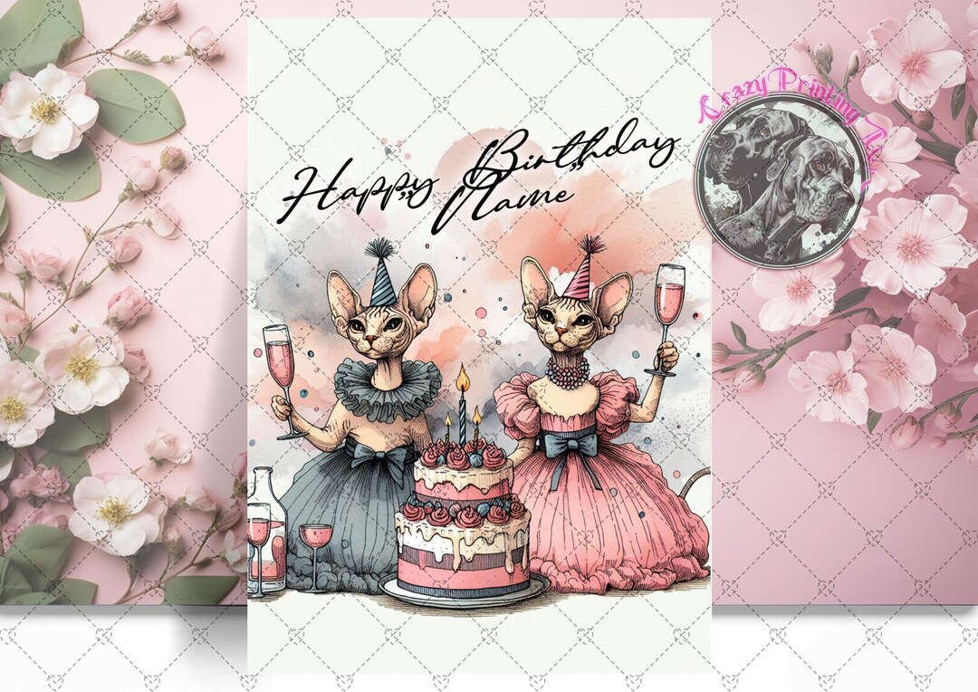 Sphynx Cat Happy Birthday Card - Gift for Cat Lover - the Cat Lover ...