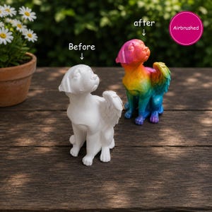 Paint you own pottery-Dog with wings statue-Dog Figurines-Memorial Dog statue-Rainbow Crossing-Dog Lover-Dog Owner Gifts-Dog Ornament