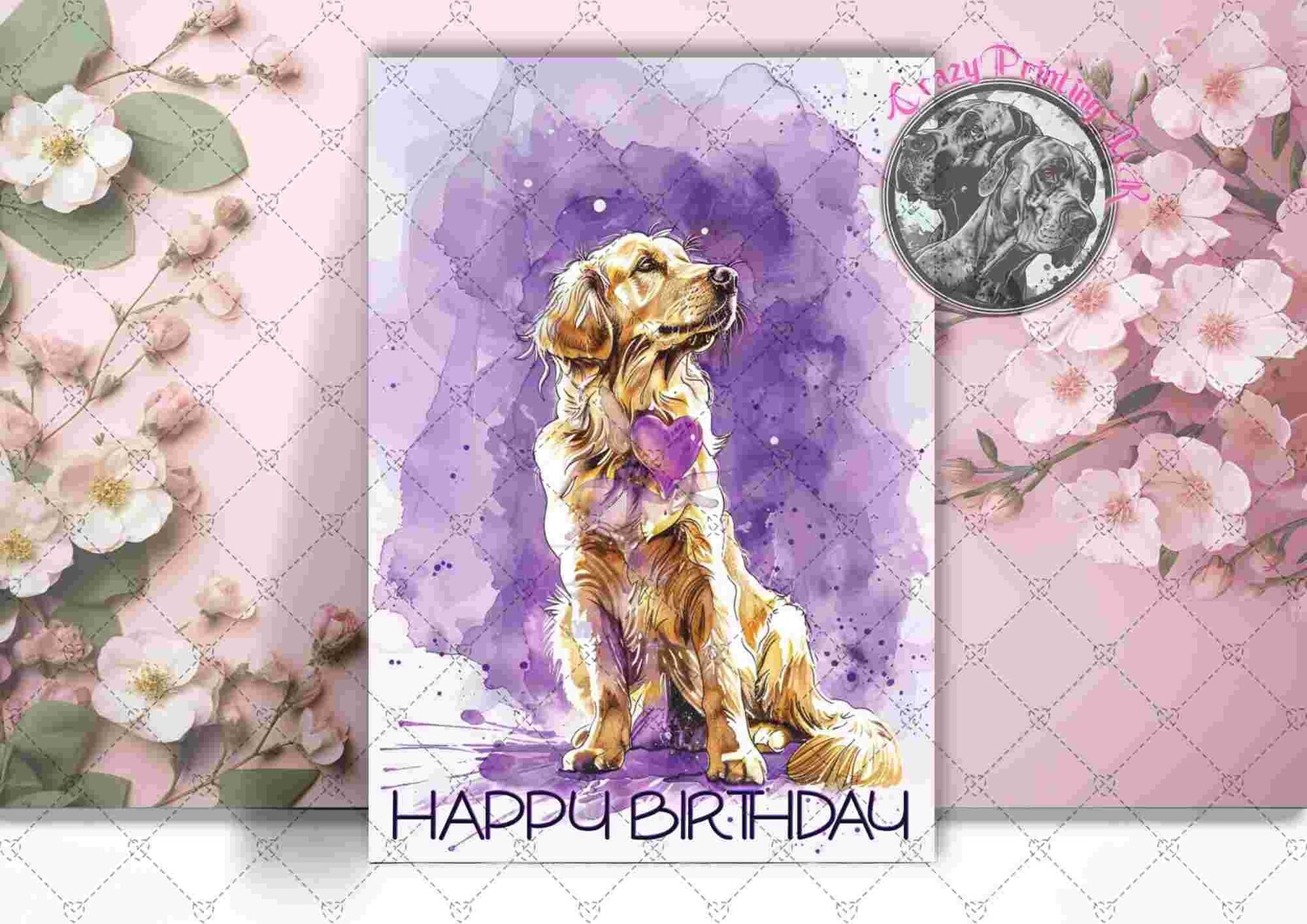 Golden Retriever Happy Birthday Card - Gift for Dog Mum - Gift for Dog ...