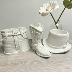 Paint your own pottery-Cowboy themed pottery-Cowboy Boot-Cowboy Hat-Wild West themed-Party Activity-Things for cowboy lovers-Pottery SET