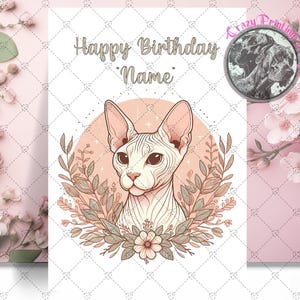 Carte de joyeux anniversaire Sphynx Cat - Cadeau pour amoureux des chats - L'amoureux des chats - Carte d'anniversaire personnalisée - Cadeaux chat - Cadeaux Sphynx Cat